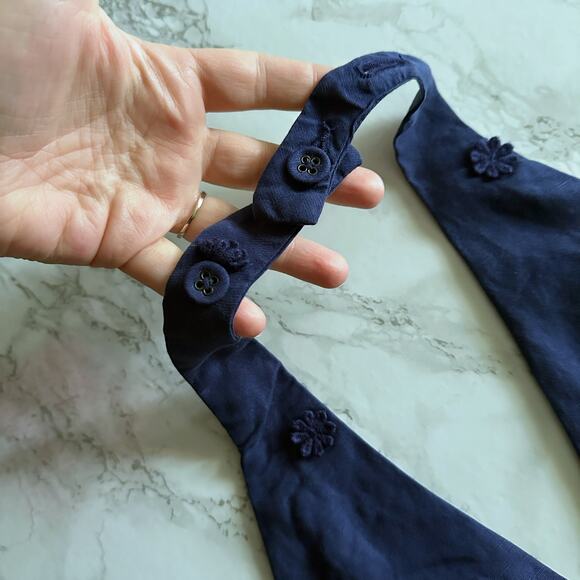 Maeve Navy Linen Blend Floral Detail Halter Vest Top Women's Size Large NEW - Picture 5 of 9